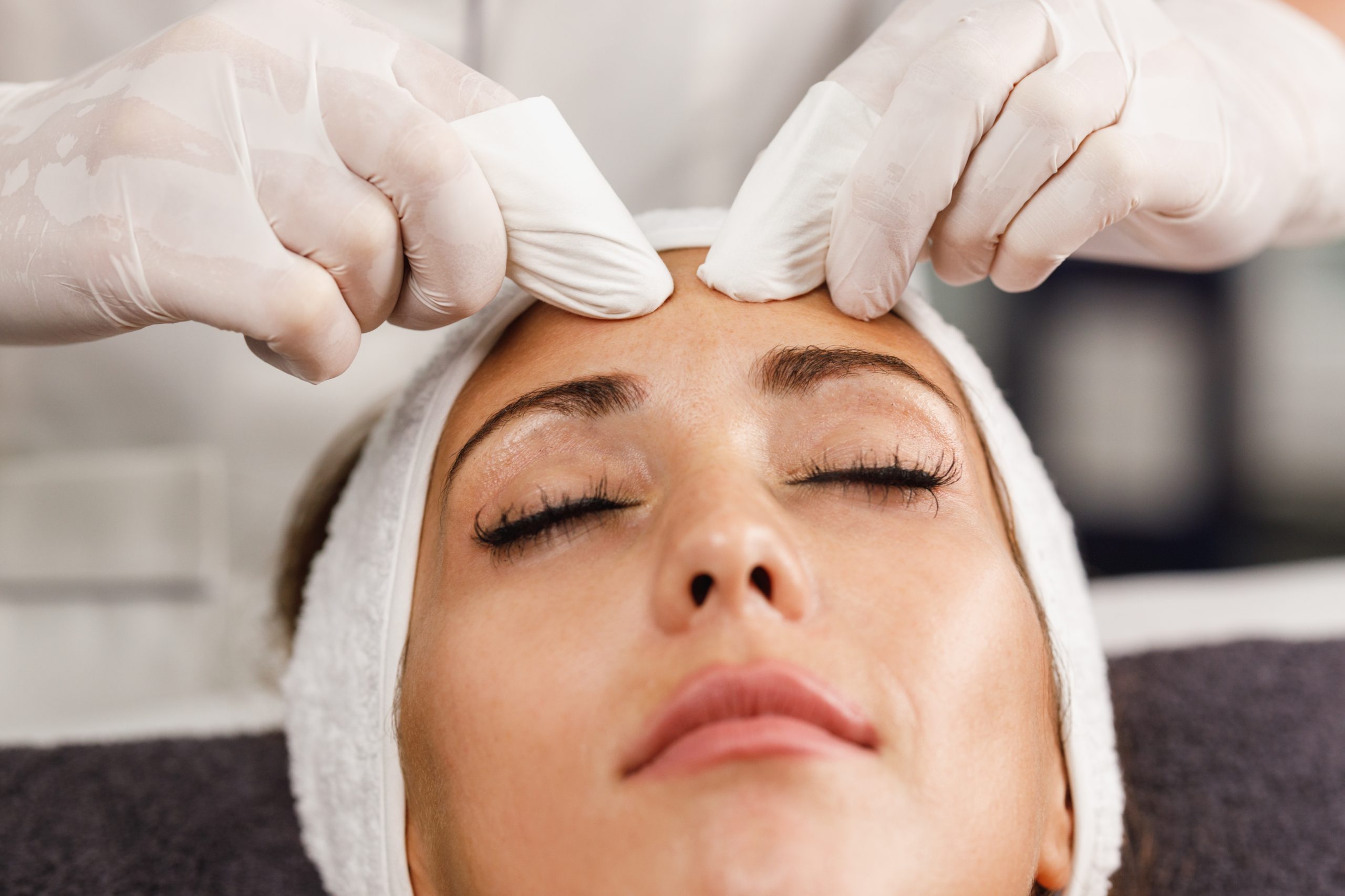 Shot of a beautiful young woman on a facial treatment at the beauty salon.
