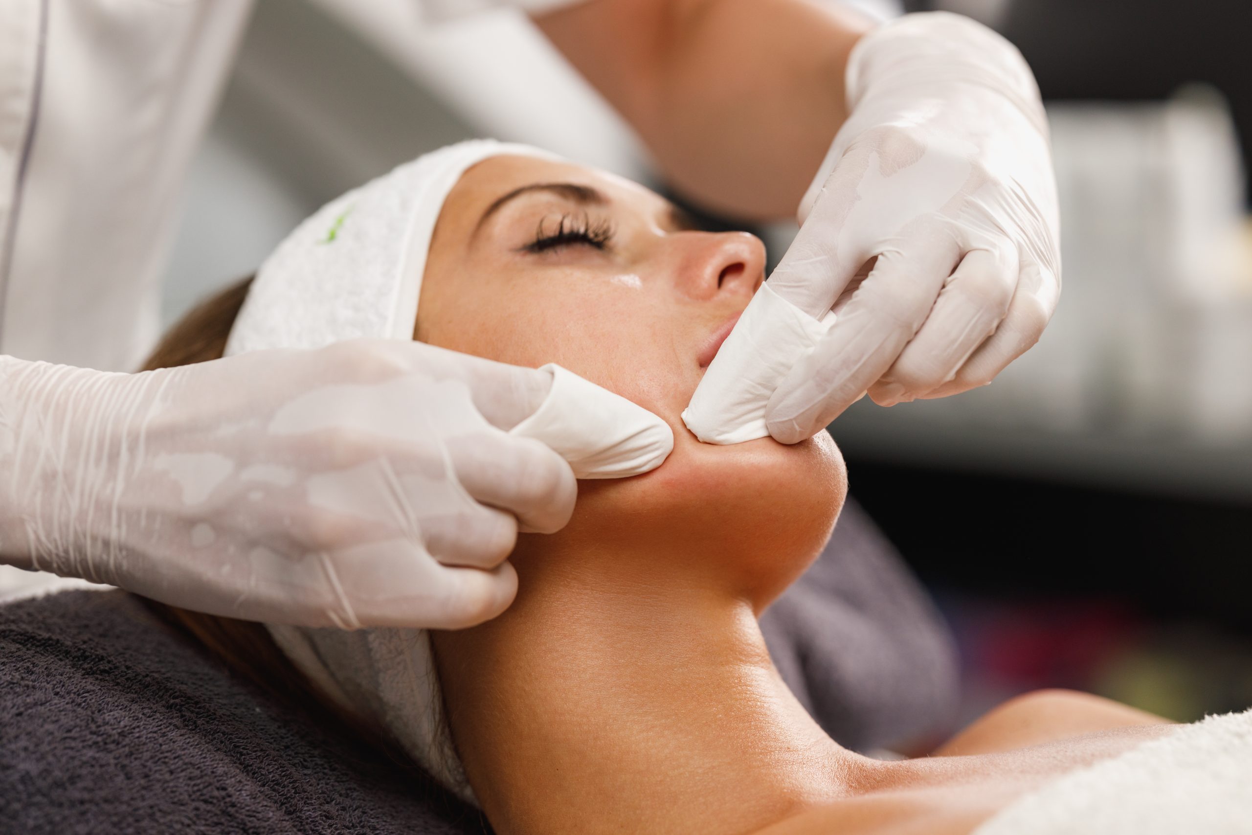 Shot of a beautiful young woman on a facial treatment at the beauty salon.