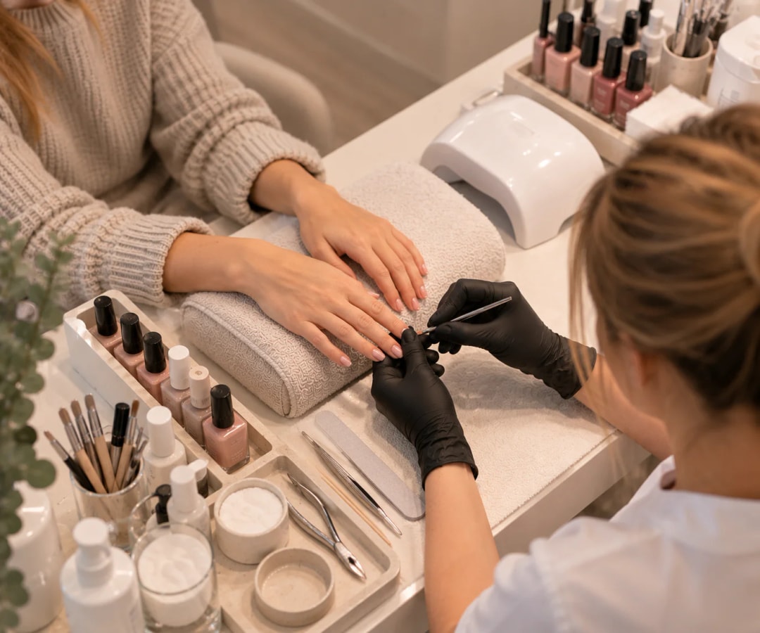 Professionelle Maniküre und Nageldesign bei Sabrina Scheucher in Graz-Umgebung – sorgfältige Nagelpflege mit hochwertigen Produkten.